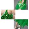 Vestito da Ballo Balletto Bambina Verde Paillettes con Copricapo Polsini Vestito Gonfio Bambine Ragazze