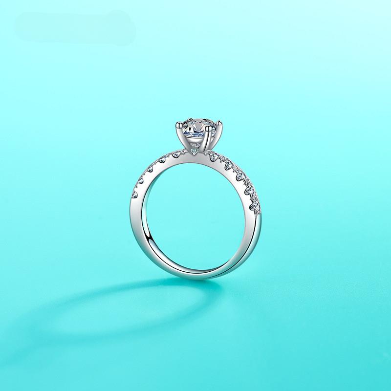 D Color 1 Carat Certified Moissanite Engagement Rings Sterling Silver VVS1 Lab Diamond Halo Ring for Women Wedding Promise Rings