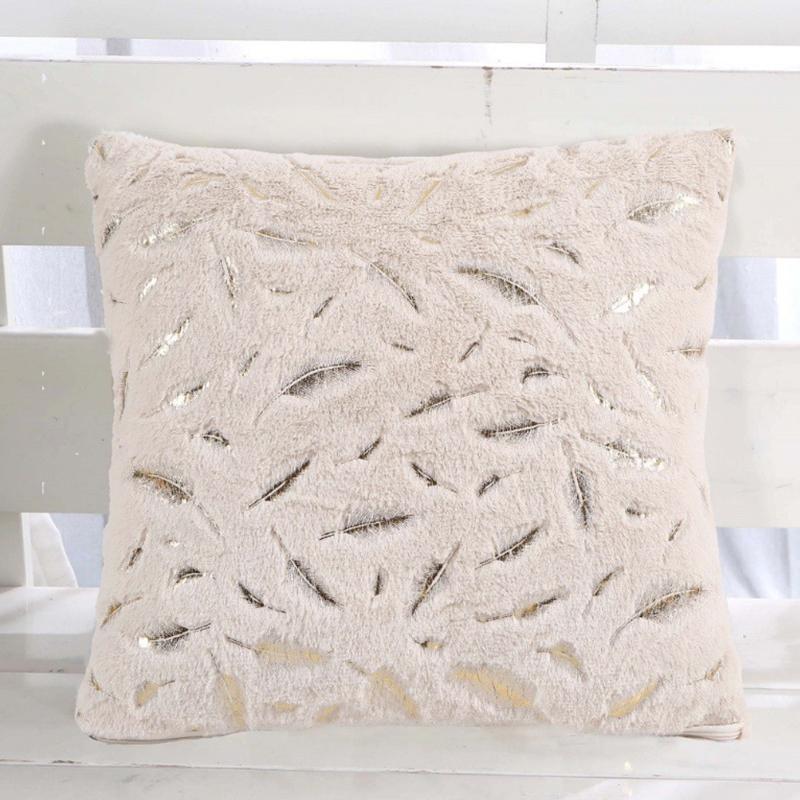 1Pc Plush Thick Leaf Pattern Soft Cushion Covers Sofa Couch Pillow Pillowcase 43x43CM