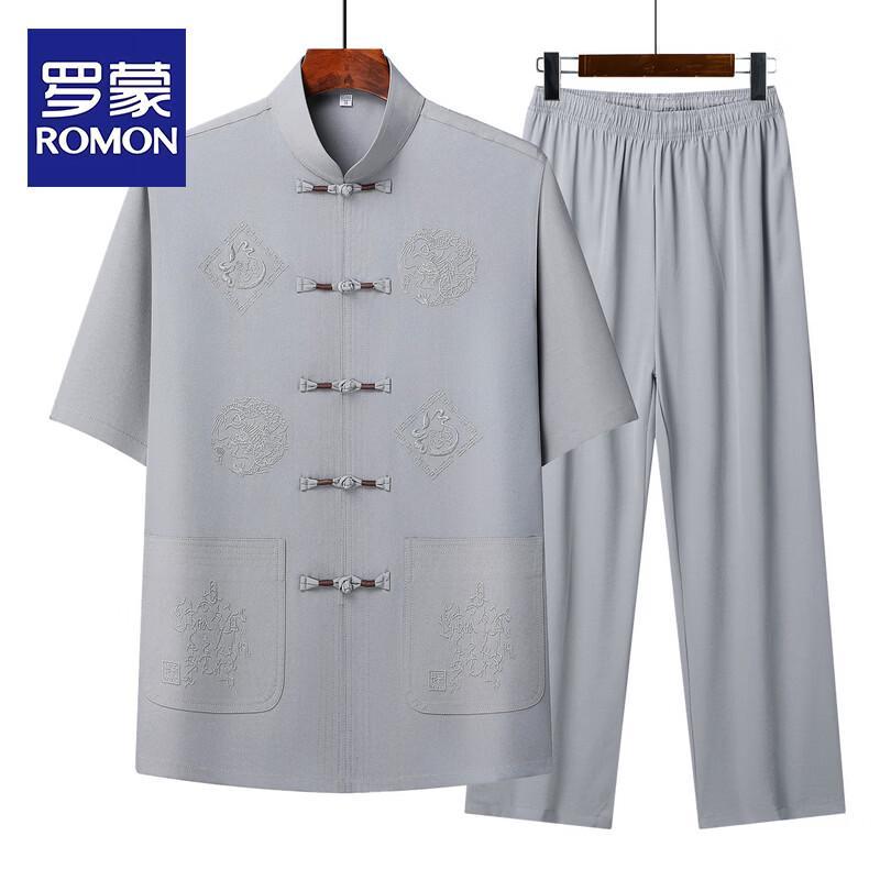 Мужской традиционный китайский костюм-тройка ROMON с коротким рукавом 42/180