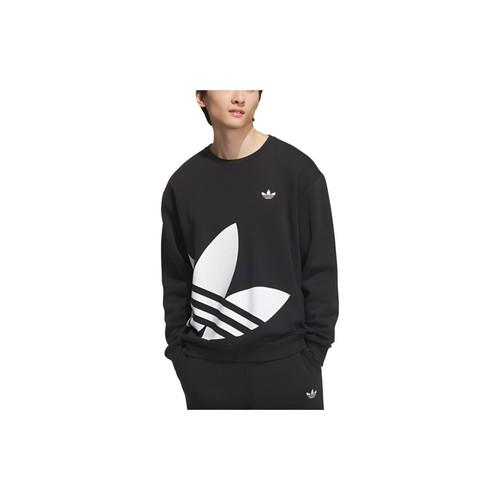 adidas Moletom Pulôver Gola Redonda Estampado Originals Manga Longa Unissex Preto