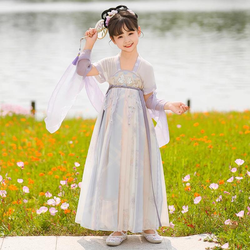 Girls  Summer Hanfu Costume: Traditional Fairy-Tale Tang Suit for Performances 110