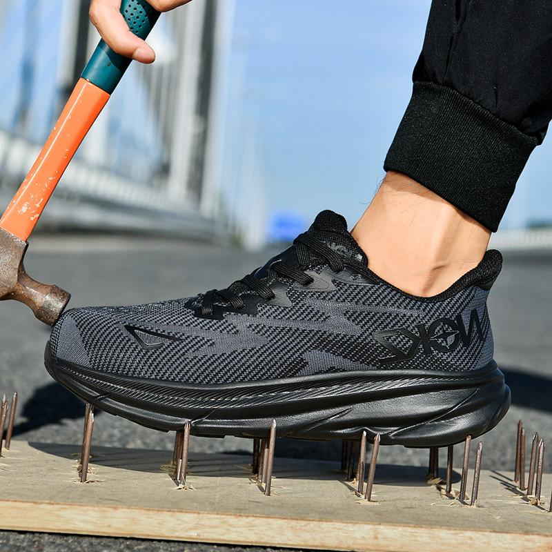 Chaussures de sécurité légères pour hommes Baskets à embout en acier Anti-perforation Anti-écrasement Bottes de sécurité de travail Chaussures de travail pour hommes à la mode Chaussures de protection