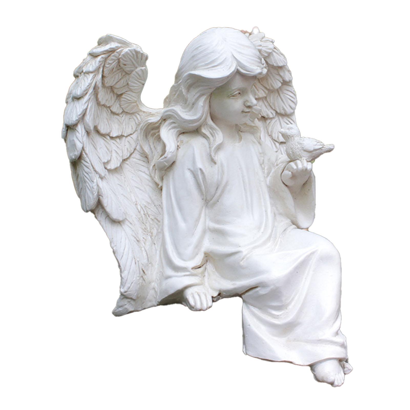 

Смола Фигурка Ангела Нежный Вид Скульптура Ангела Украшение Орнамент для Дома Сада Двора