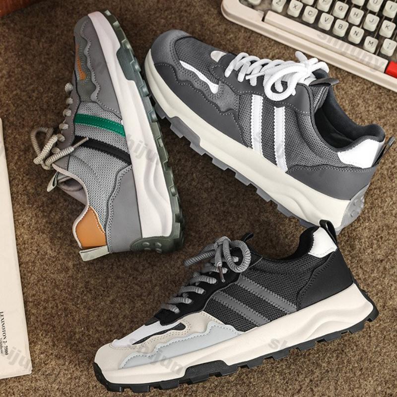 Fashion Men's Platform Sneakers 2025 Autumn New Mesh Breathable Non Slip Running Shoes Comfortable Fashion Height Increase Casual Shoes
