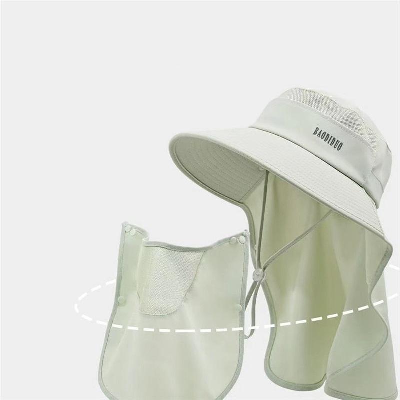 All Round Sunscreen Hat Face Mask Neck Protection One Piece Big Brim Sun Hat Women's Summer Cycling Sun Hat Without Turning Over
