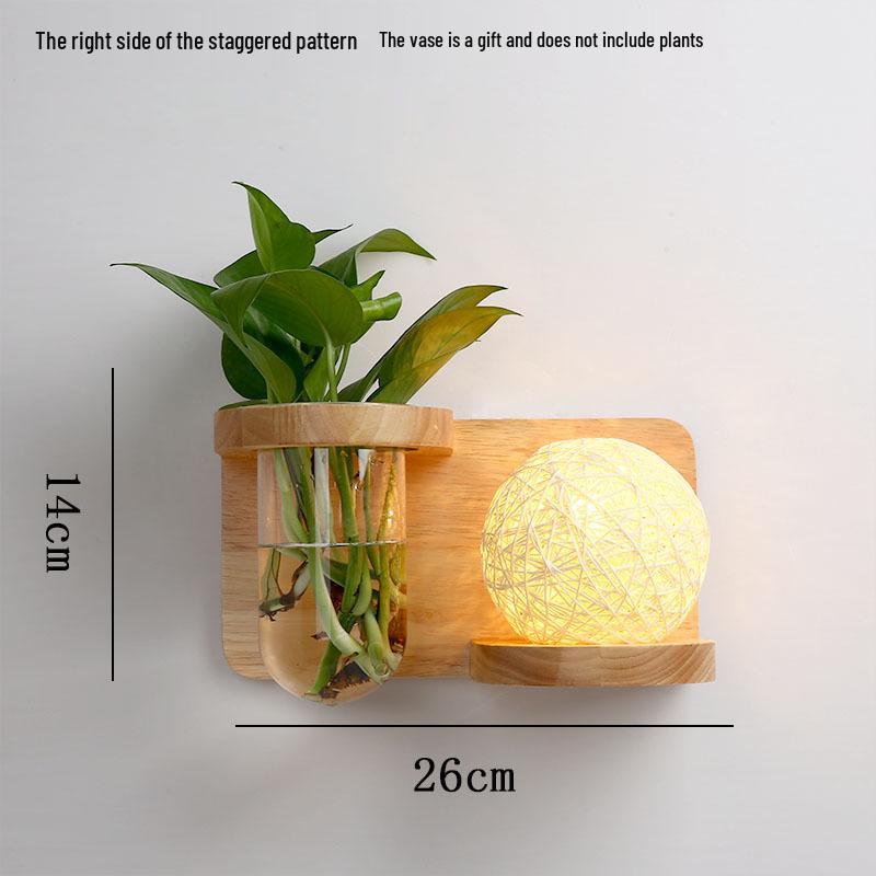 Japanese Solid Wood Nordic Wall Lamp for Bedroom, Living Room, Study, and Balcony