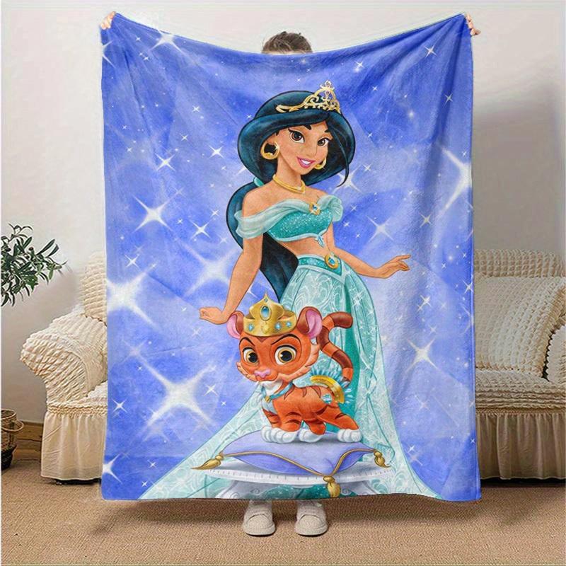 1 peça, Manta Disney Princesa Jasmine & Tigre Bebê Decoração de Casa, Capa de Sofá, Exterior, Presente para Amigos, Mantas, Quarto, Sala de Estar, Viagem