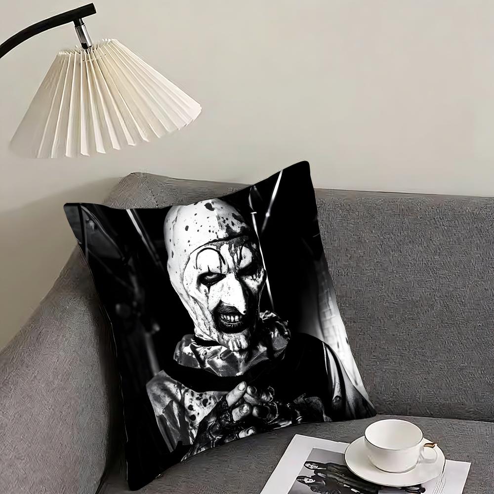 

Classic Movie Terrifier Cushion Cover Pillowcase Ultra Soft Skin Friendly Fabric Cloud Like Comfort Concealed Zipper 30x30cm