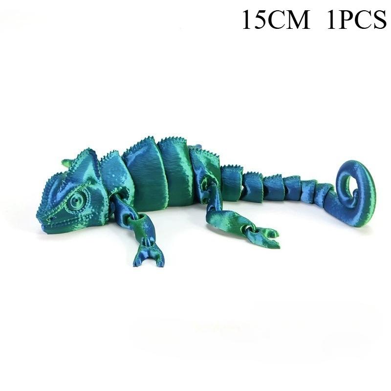 15cm Fashion 3D Printed Dragon Chameleon Figures Multi-joint Movable Simulation for Home Accessories Kids Gift Room Decoration