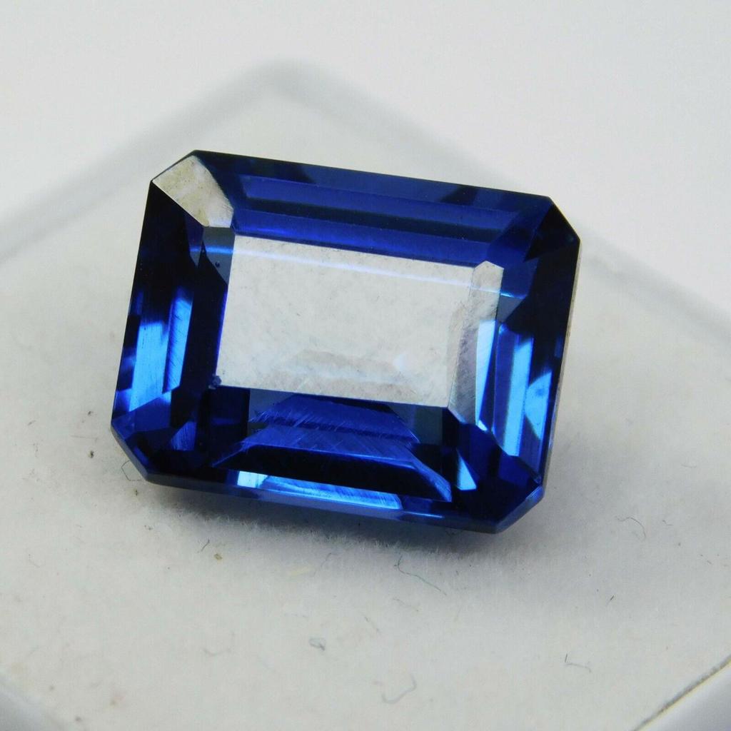 Natural Blue Tanzanite Loose Gemstone 8.70 Ct Emerald Shape for Jewelry Making and Gem Collections
