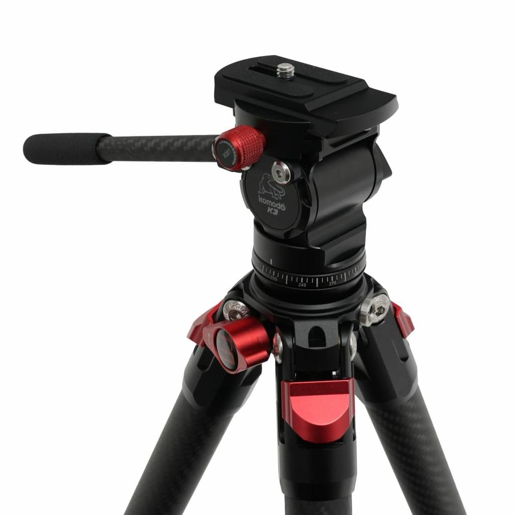 IFOOTAGE Trepied din carbon cu cursă medie, cap video mic, GAZELLE Compact Slim, carbon cu unghi redus, 828774 TC3B+KOMODOK3