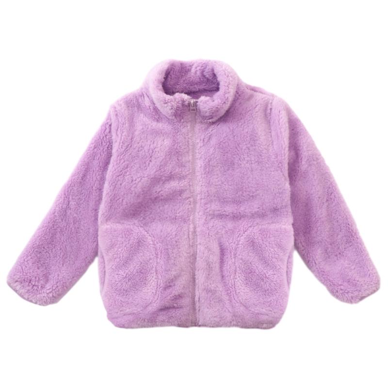 Velvet Children's Jacket Warm Coral Fleece Coat Zipper Kids Jacket For Boys And Girls