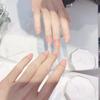 Tulip Orange French Pearl Waterproof Wearable False Nail Art Stickers