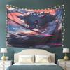 Intense Anime Warrior Tapestry  Celebrate Epic Fantasy with Dynamic Action Scene  Perfect for Bedroom Living Room Decor