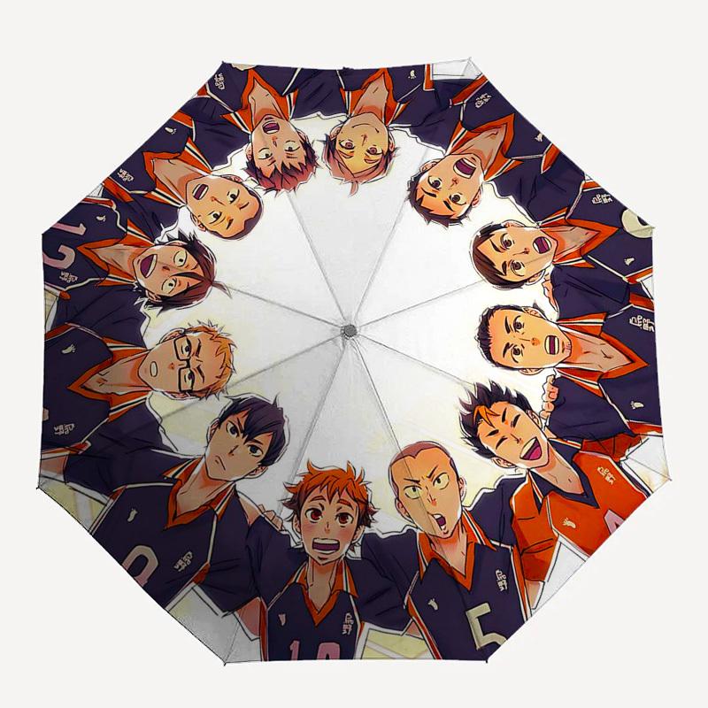 1pc Haikyuu!! Kuroo Tetsurou Automatic Opening Closing Umbrella with 3-Fold Design, 8-Bone Iron Frame Outdoor Umbrella Perfect Gift for Fans, Traveler
