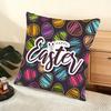 Happy Easter Cushion Cover Soft Short Plush Pillow Cover Smooth Cozy Texture Aesthetic Cushion Case Home Decor
