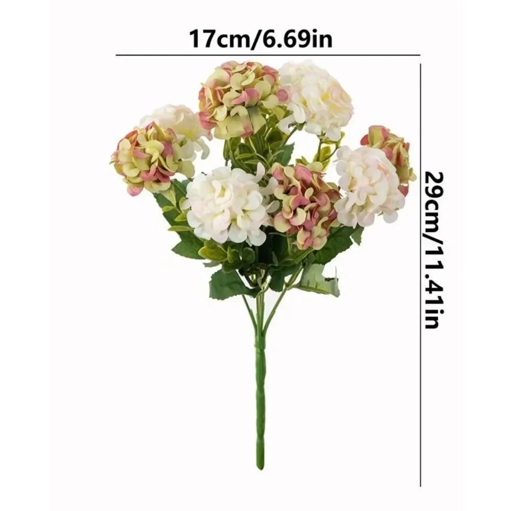 3D 10 Heads Artificial Hydrangea Fake Plants Flowers Arrangement Fake Flower Plastic Silk Flowers Party Decor