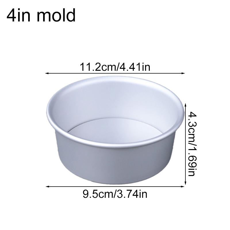 1Pc Aluminum Alloy Round Pork Pie Dish DIY Making Cakes Silver Mini Cake Tins Small Pans Mold