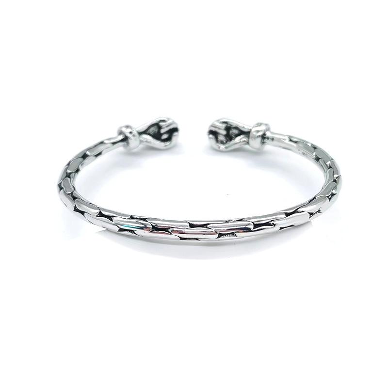 

Власть в тисках тяжелого кулака, мужской браслет двойной кулак твист ретро и старый браслет