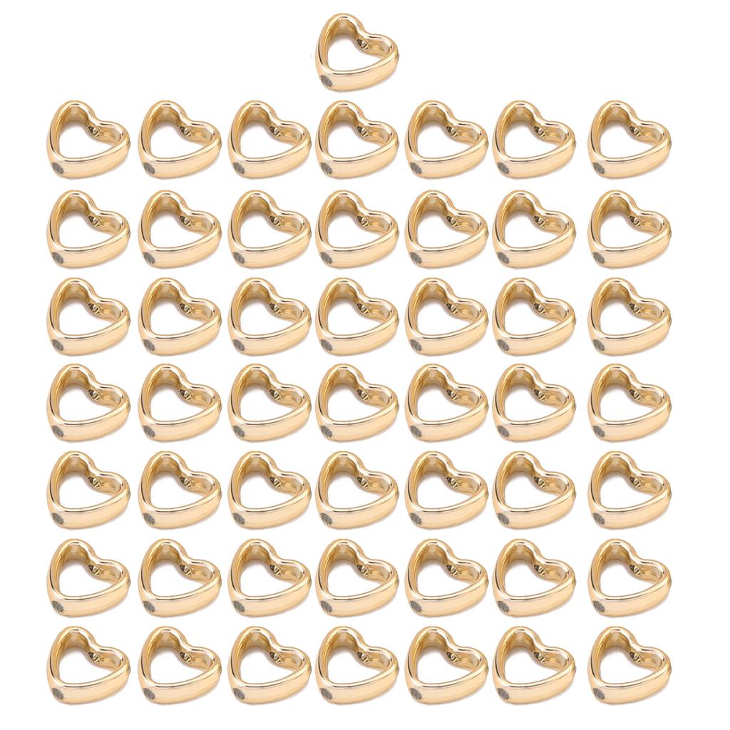 50 Pack Unique Heart Shaped Spacer Beads CCB Material Hollow Love Pendant Spacer Connectors DIY Jewelry Supplies for DIY