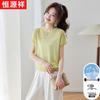 Hengyuanxiang Women's Summer Round Neck Short Sleeve T-Shirt