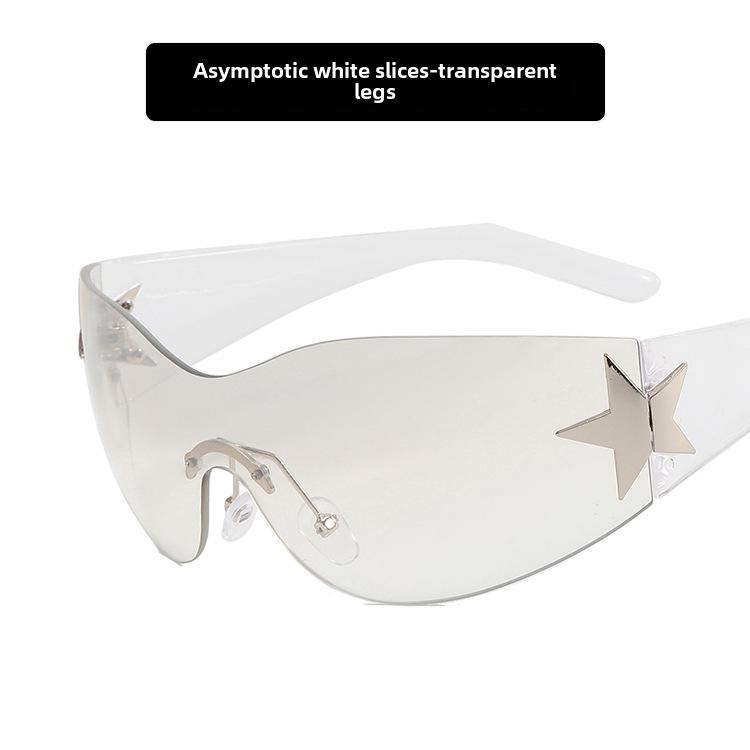 Frameless Pentagram Aviator Sunglasses: 2022 Y2K Spicy Girl Sunshades