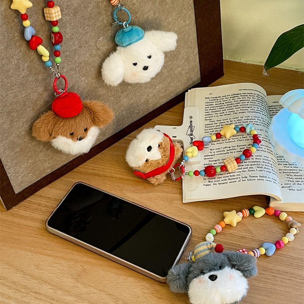 Cartoon Beaded Phone Charm Anti-lost Phone Wrist Strap New Phone Chain  Phone Accessories