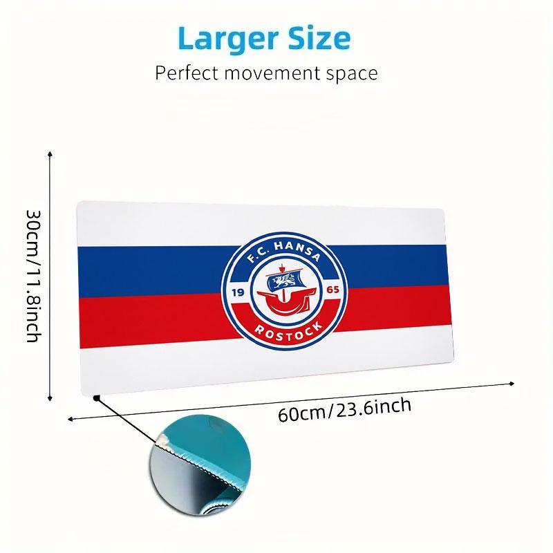 F.C. Hansa Rostock Large Size Mouse Pad Large Gaming Table Cushion Non-slip Laptop Tablet Big Mousepad XXL Mat Mini PC Playmat With Lock Edge