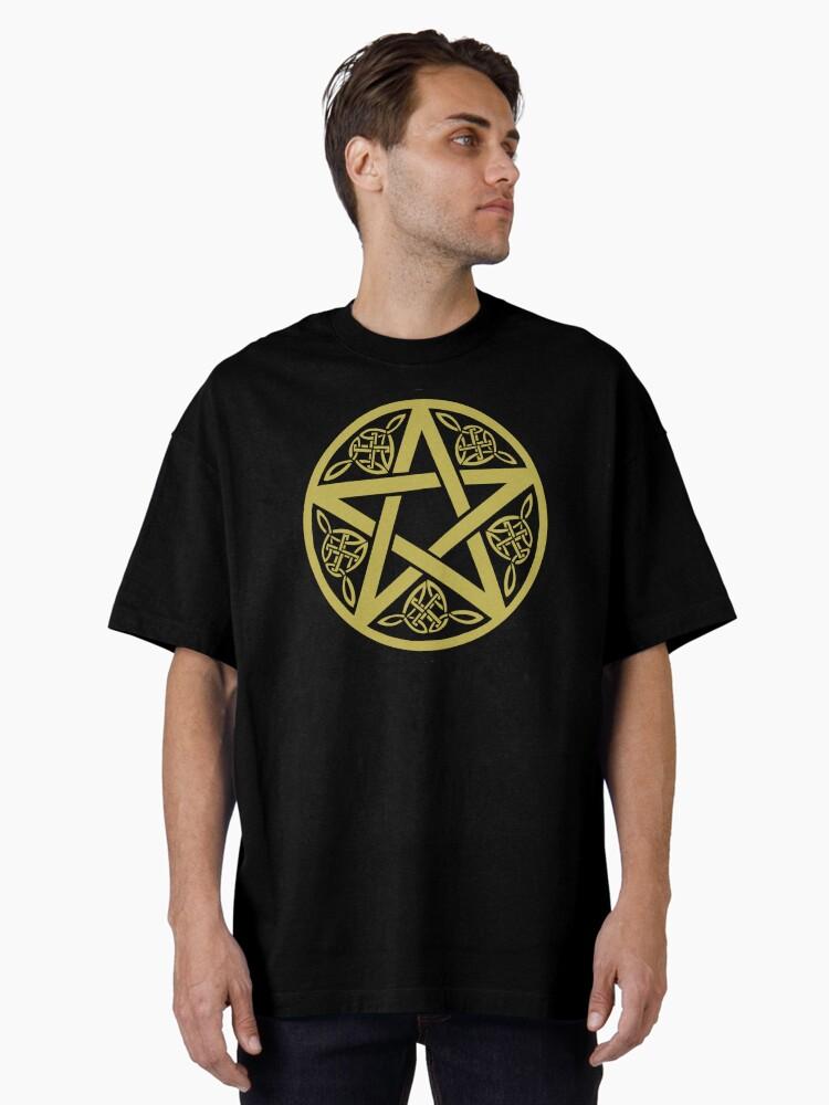 Pentangle Wicca Pentagram Witch Druid Pagan Wiccan Witchcraft Magic Symbol Oversized T-Shirt