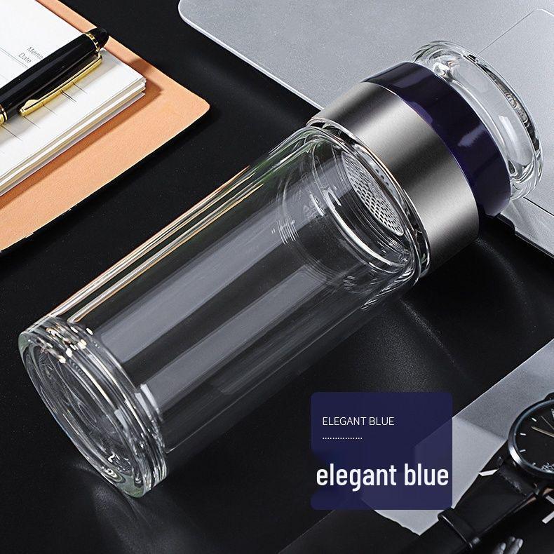 Rotating Glass Tea Brewer with Double-Wall Design and Custom Logo Printing