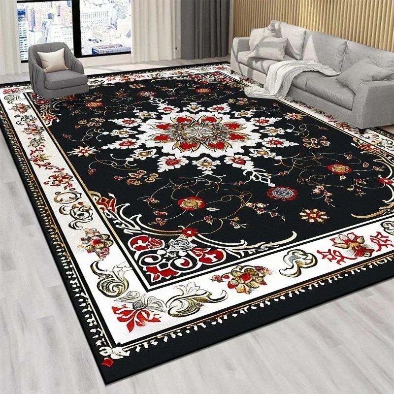 Luxury Retro Persian Red Carpet Living Room Large Size Non-slip Coffee Tables Entrance Mat Home Decoration Bedroom Lounge Rug