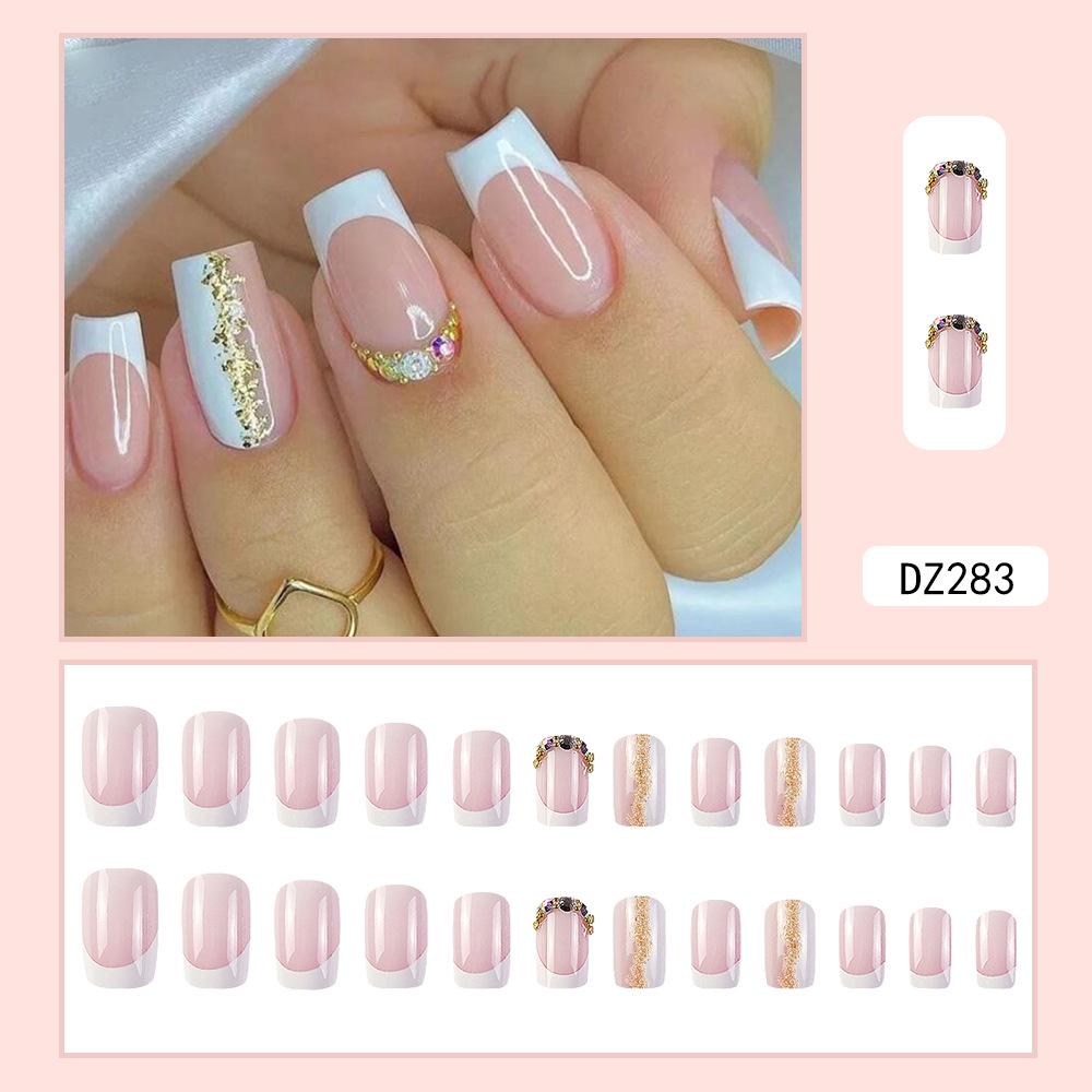 French Rhinestone Handmade Press-On Nail Tips