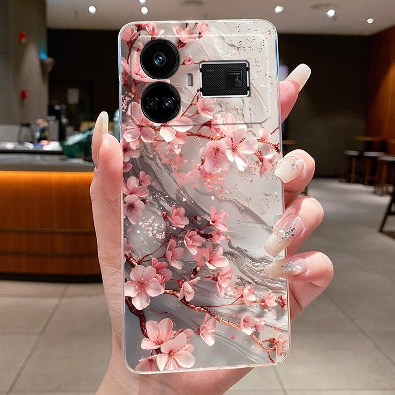 For Realme GT5 GT 5 240w Case Luxury Fashion Butterfly Flowers Clear Soft Silicone TPU Transparent Phone Case Back Cover Capas