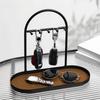 Wrought Iron PU Key Storage Rack Removable Decorative Jewelry Shelf Durable Rust-proof Jewelry Display Stand Bedroom