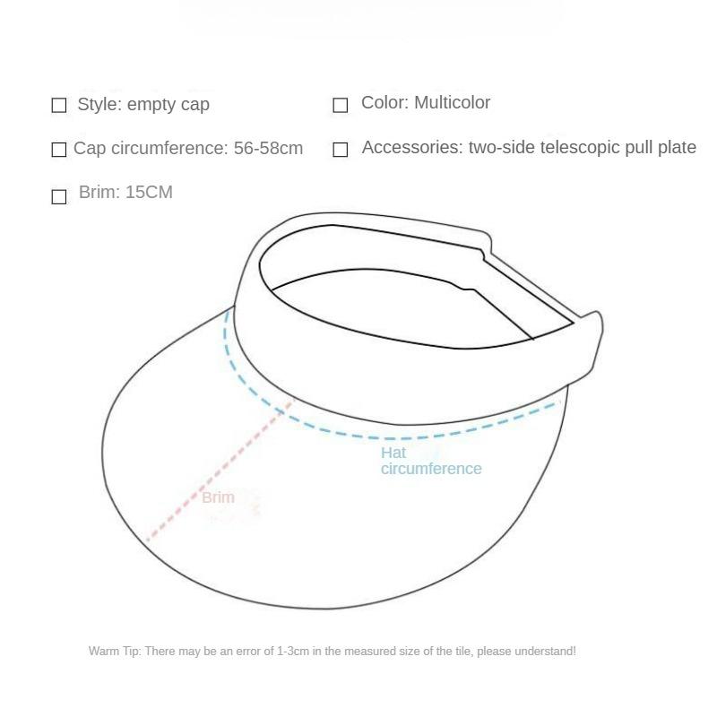 Telescopic board empty top hat for women's sun protection, UV protection, beach cycling, sun hat, tidal sun hat