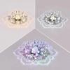 Modern Crystal Flower Chandelier Crystal Petals Pendant Lamp Ceiling Spotlights  Kitchen