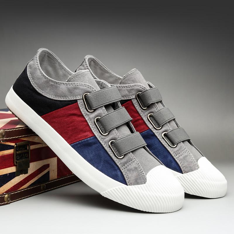 

Мужские низкие туфли из парусины 46 серый