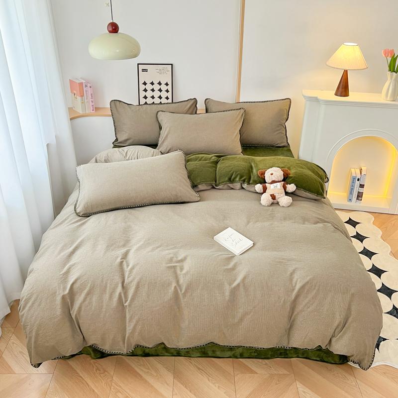 Winter Bedding Set Duvet Cover Set Ins Style A-Class 100% All Cotton Milk Velvet Cotton Velvet for Autumn Winter Soft and Warm