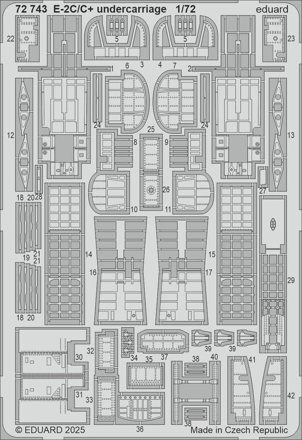 

Эдуард 1/72 E-2C/C+ Фототравление для шасси (для Eleair) Детали для пластиковой модели EDU72743 (Самолет)