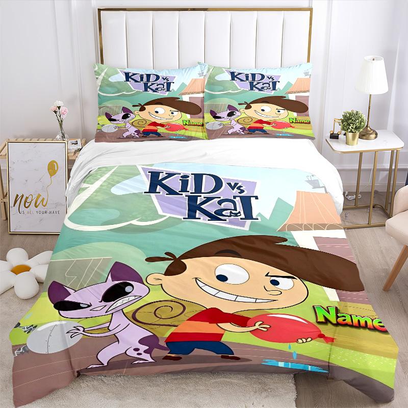 Custom Name Water Gun Balloon Battle Print 3Pcs Bedding Set Duvet Cover With 2 Bedro Pillowcase Home Birthday Gift