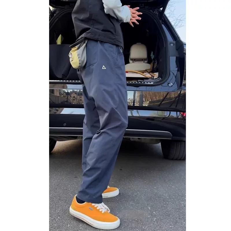 Summer Thin Cargo Pants Men Casual Tapered Trousers with Zipper Pockets Quick Dry Streetwear Pants for Outdoor Daily Wear S-3XL