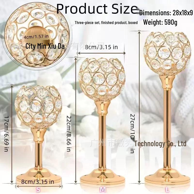 Creative Crystal Ball Candlestick Ornament - Party Wedding Candlelight Dinner Decorations