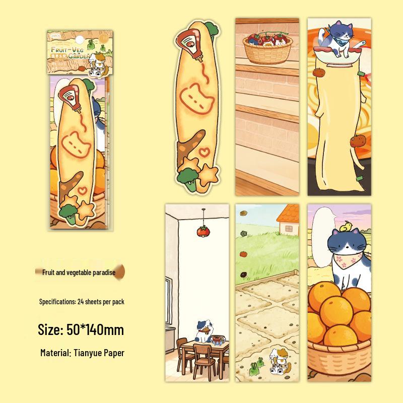 Mu Ran Cat Story Sticky Notes: Aesthetic Sticky Note Strip for Journals & Decorations