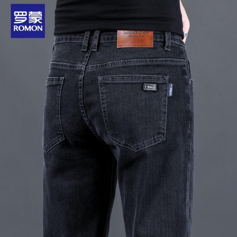 ROMON Men's Straight Fit Stretch Jeans