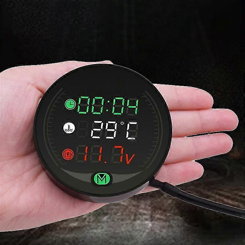 5 In 1 Motorcycle Water Temperature Meter Usb Rechargable Time Voltmeter Led Night Vision Meter Wit Y