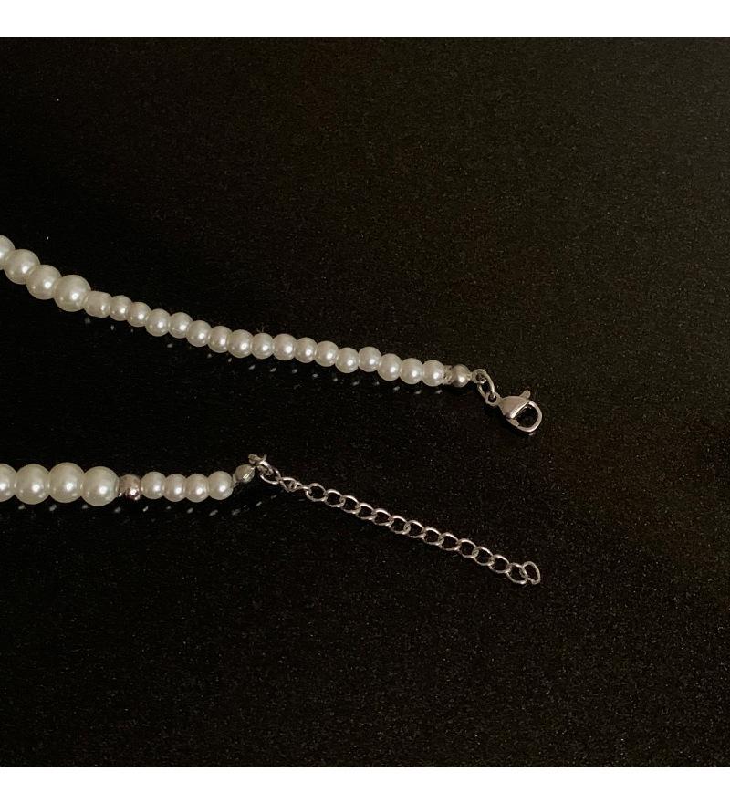 Cross Beaded Pearl Layered Necklace - Unique Y2k Hot Girl Sweet & Cool Accessories