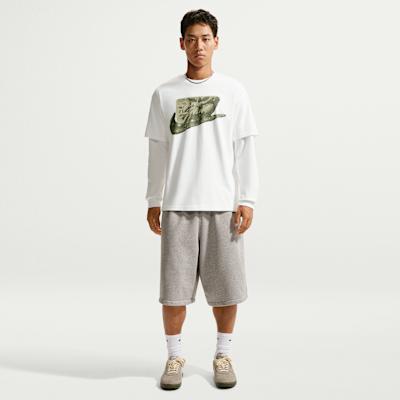 Nike T Shirts Men's White/Green Crew Neck