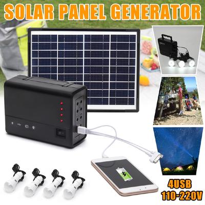 AC 110-240V 50Hz Paneles Solares Portátiles para Exterior Cargando Generador Sistema de Energía Iluminación Doméstica para Bombilla LED Generadores Solares 10W