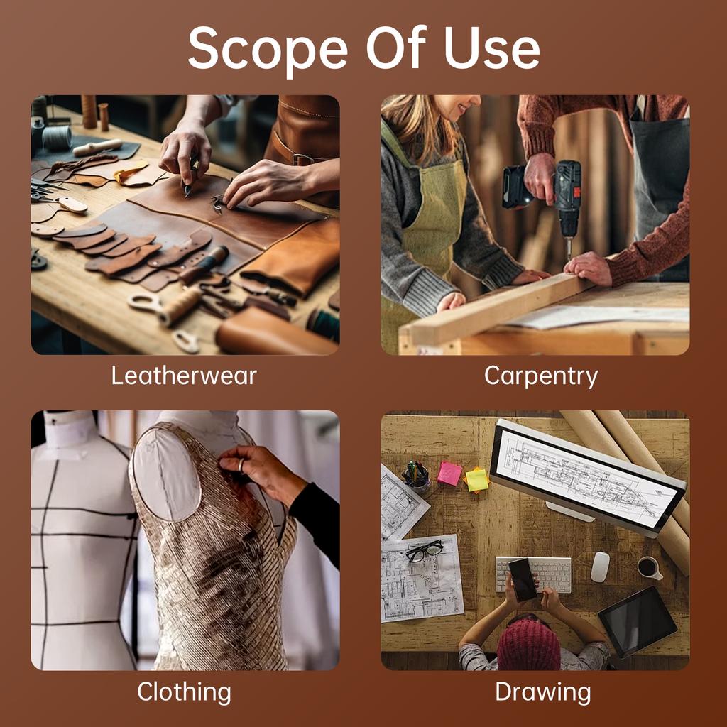 300mm - 1m Flexible Curve Ruler Imperial and Metric Double Scale PVC Curved Ruler for Woodworking / Sewing / Drawing